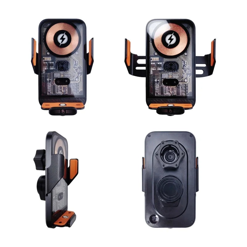 Soporte automático de móvil para coche, con carga rápida